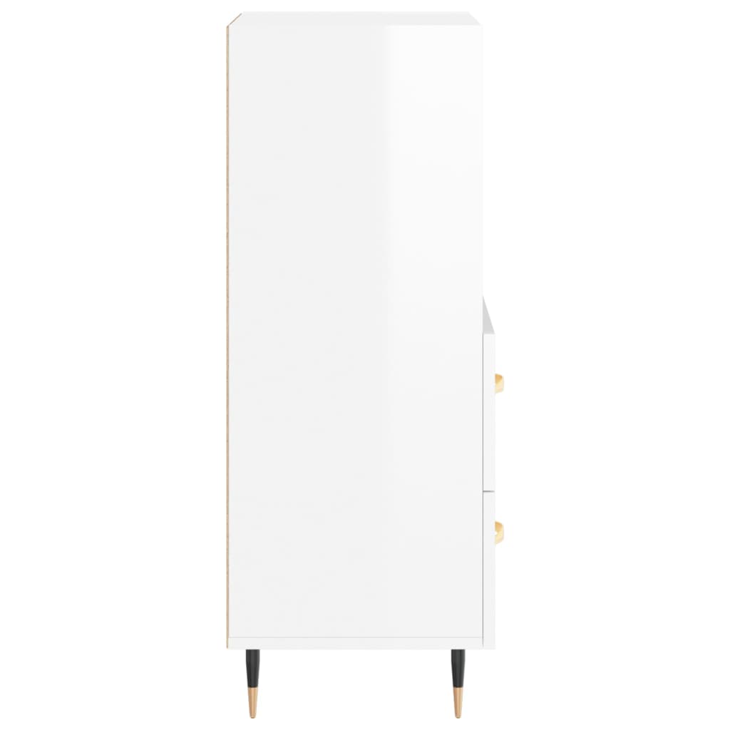 vidaXL Servantă, alb extralucios, 34,5x34x90 cm, lemn compozit vidaXL Servantă, alb extralucios, 34,5x34x90 cm, lemn compozit