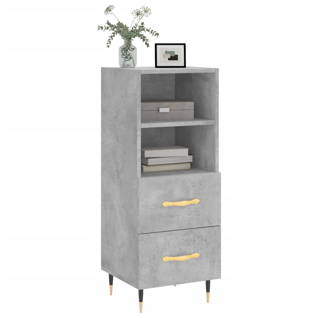 vidaXL Servantă, gri beton, 34,5x34x90 cm, lemn compozit