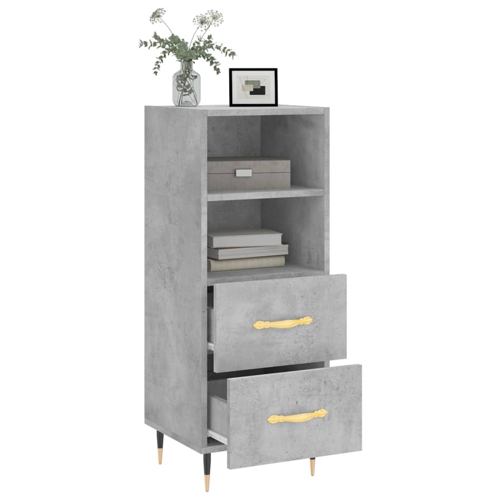 vidaXL Servantă, gri beton, 34,5x34x90 cm, lemn compozit