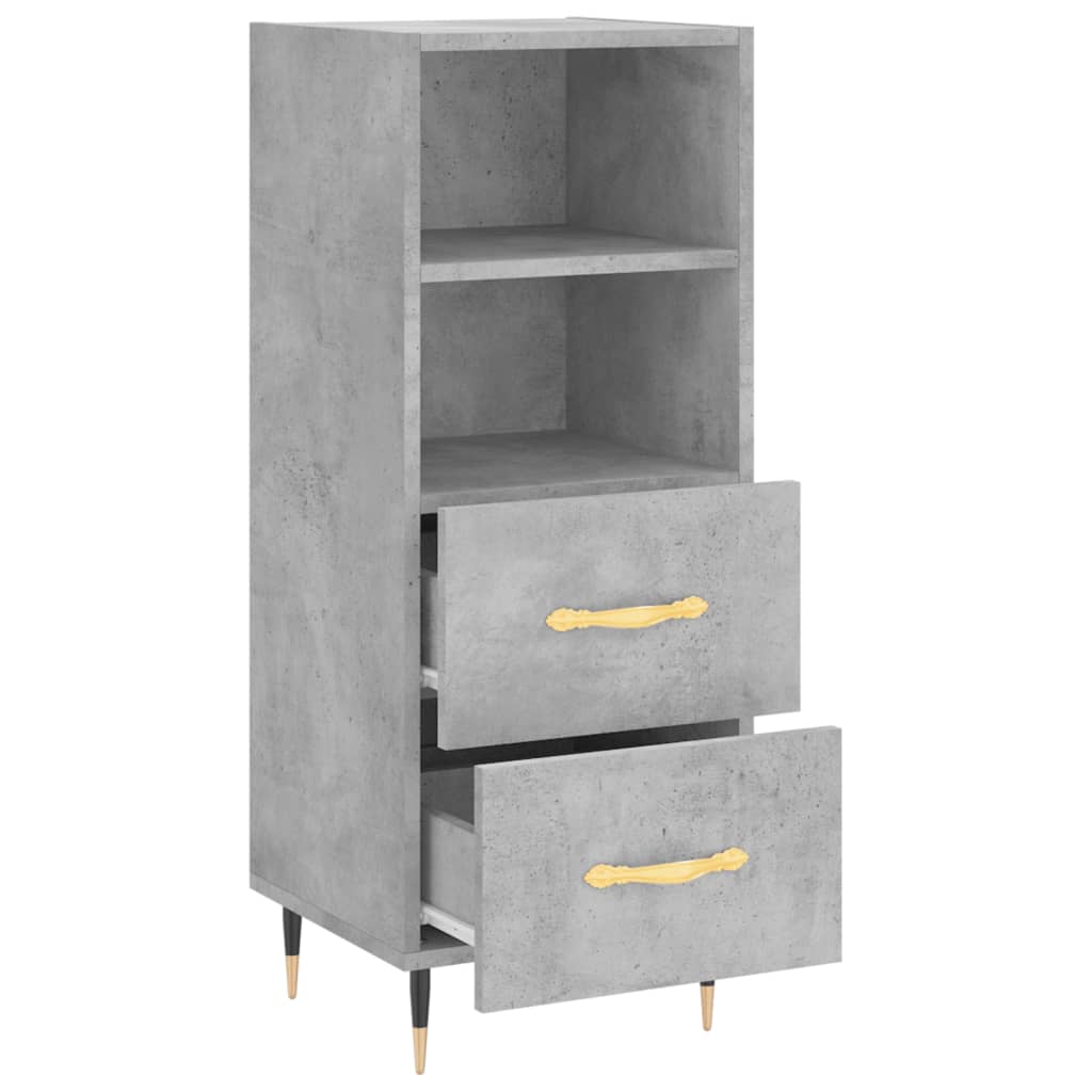vidaXL Servantă, gri beton, 34,5x34x90 cm, lemn compozit