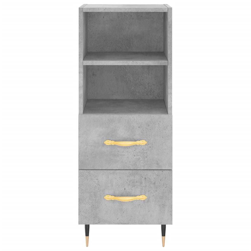 vidaXL Servantă, gri beton, 34,5x34x90 cm, lemn compozit