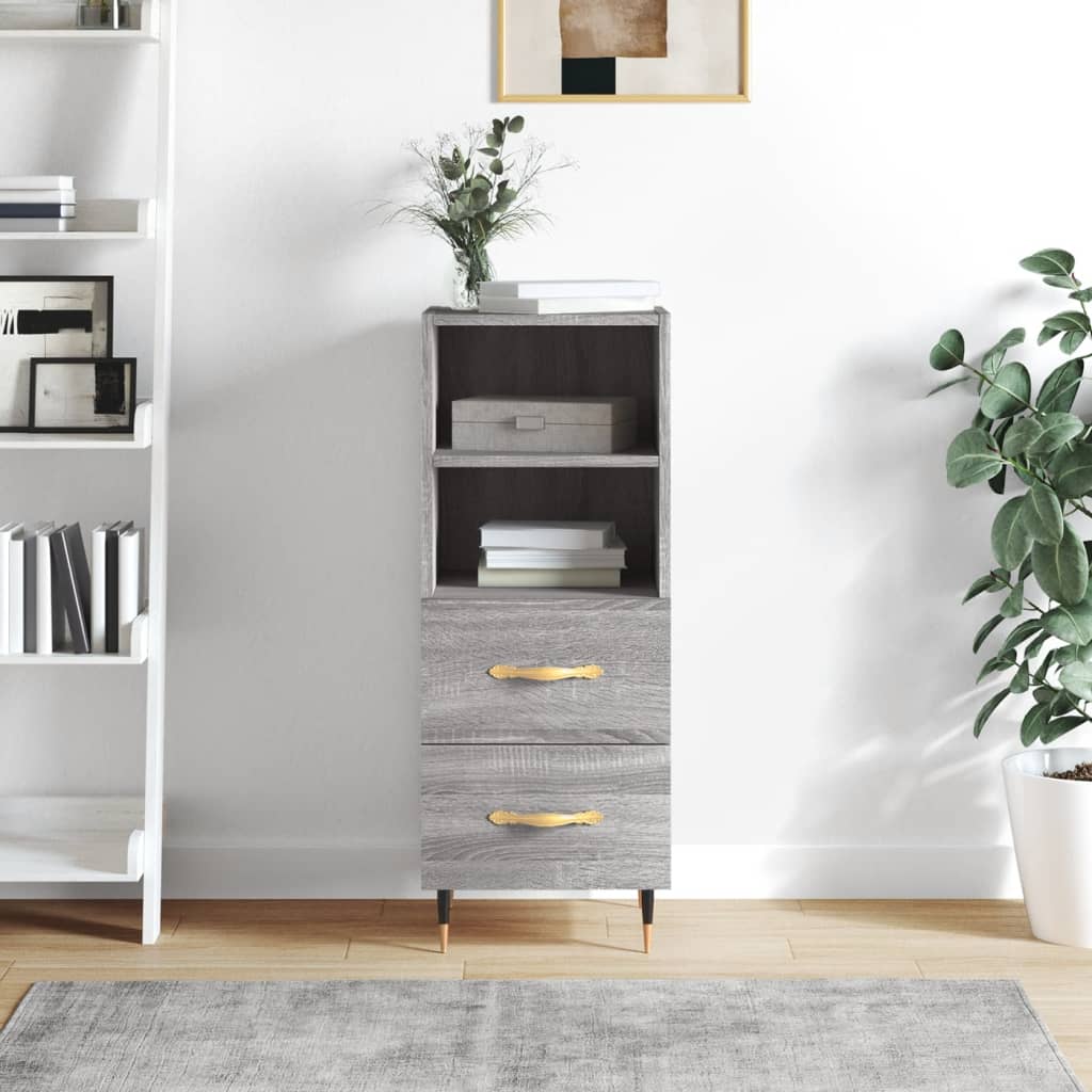 vidaXL Servantă, gri sonoma, 34,5x34x90 cm, lemn compozit vidaXL Servantă, gri sonoma, 34,5x34x90 cm, lemn compozit