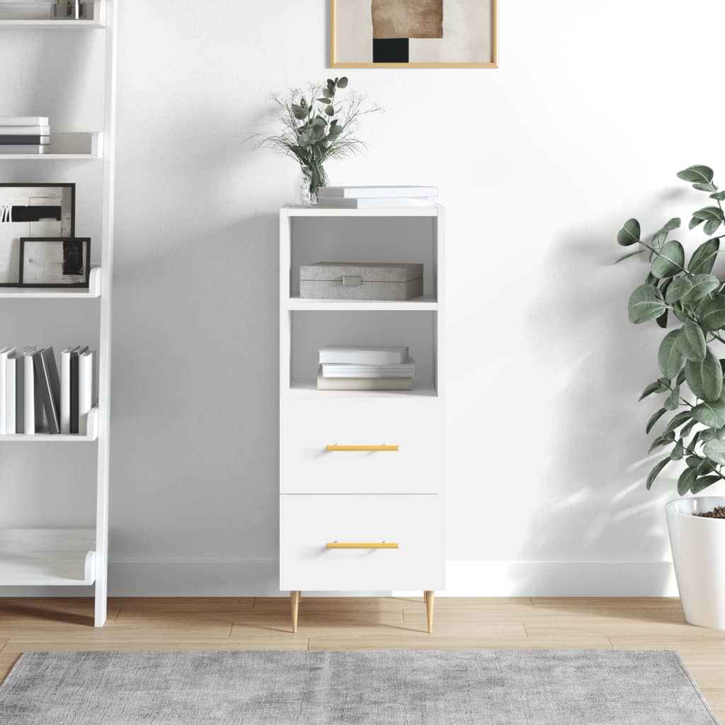 vidaXL Servantă, alb, 34,5x34x90 cm, lemn compozit vidaXL Servantă, alb, 34,5x34x90 cm, lemn compozit