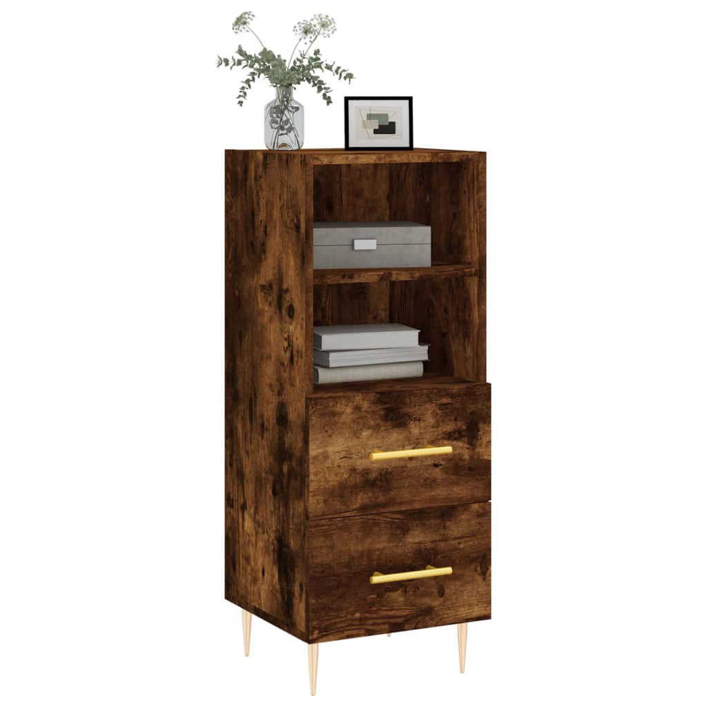 vidaXL Servantă, stejar fumuriu, 34,5x34x90 cm, lemn compozit vidaXL Servantă, stejar fumuriu, 34,5x34x90 cm, lemn compozit