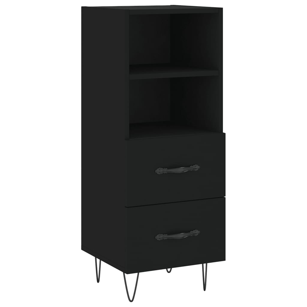 vidaXL Servantă, negru, 34,5x34x90 cm, lemn compozit
