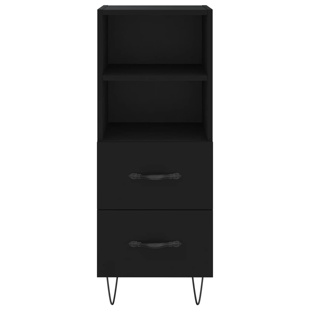 vidaXL Servantă, negru, 34,5x34x90 cm, lemn compozit