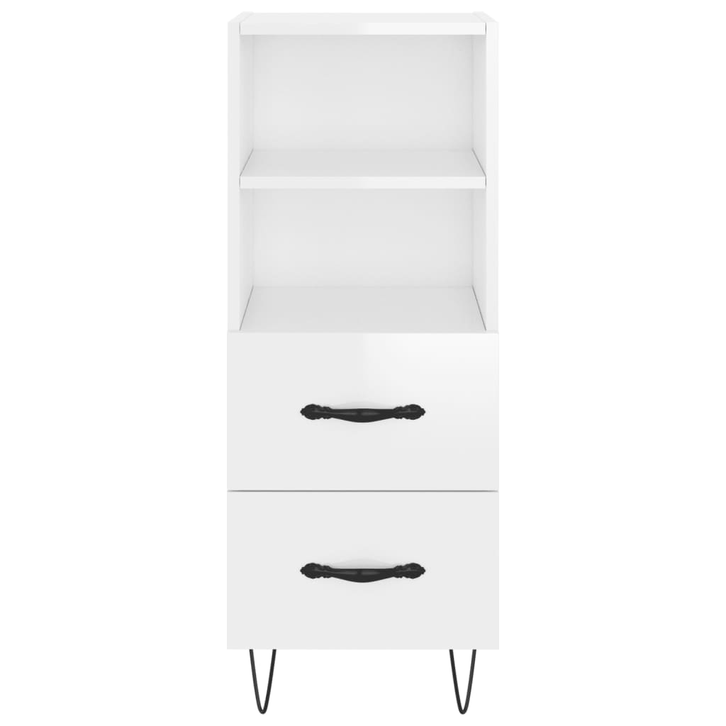 vidaXL Servantă, alb extralucios, 34,5x34x90 cm, lemn compozit vidaXL Servantă, alb extralucios, 34,5x34x90 cm, lemn compozit