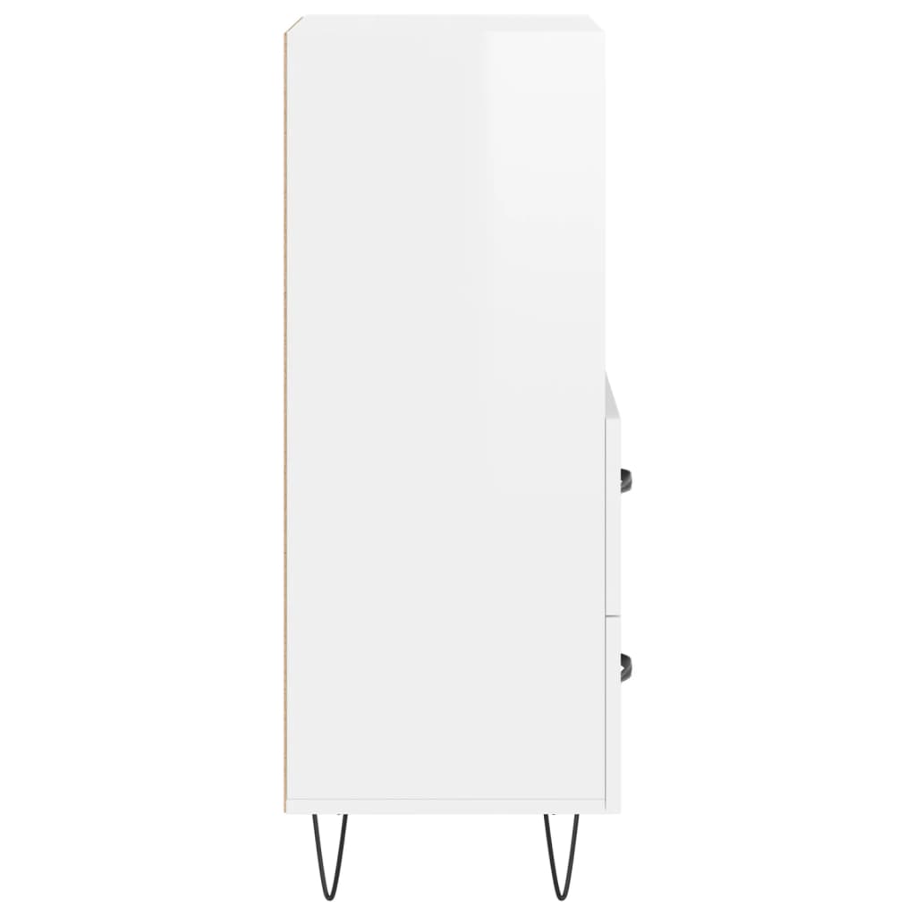 vidaXL Servantă, alb extralucios, 34,5x34x90 cm, lemn compozit vidaXL Servantă, alb extralucios, 34,5x34x90 cm, lemn compozit