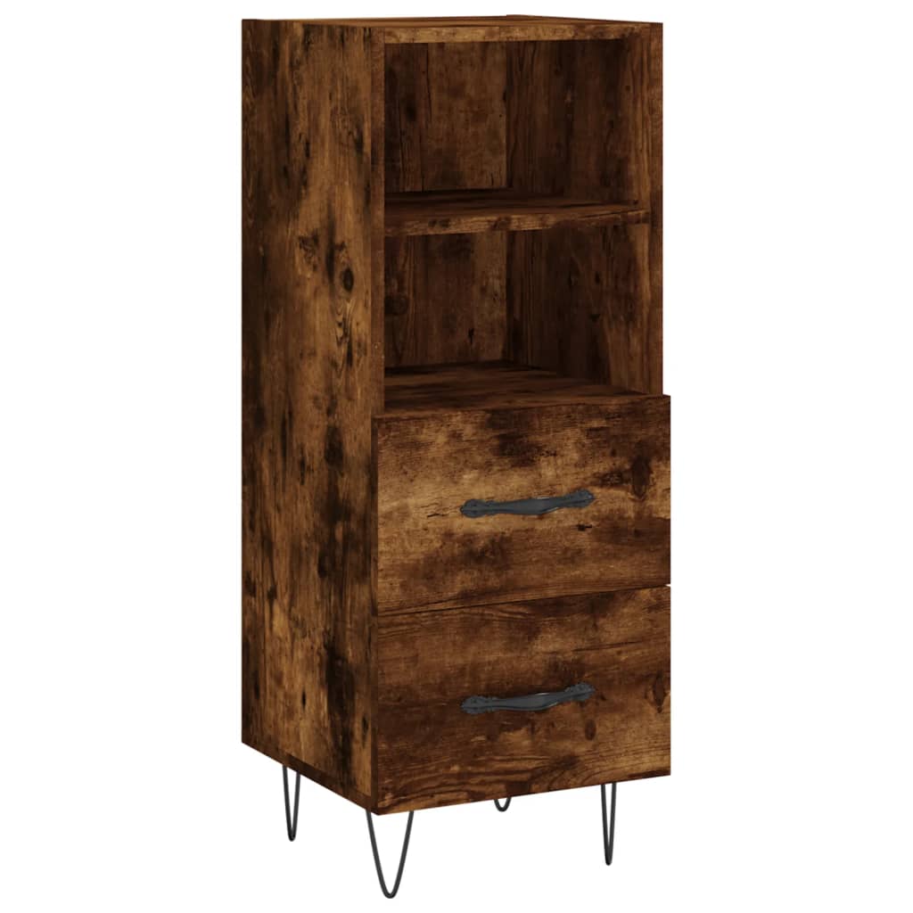 vidaXL Servantă, stejar fumuriu, 34,5x34x90 cm, lemn compozit