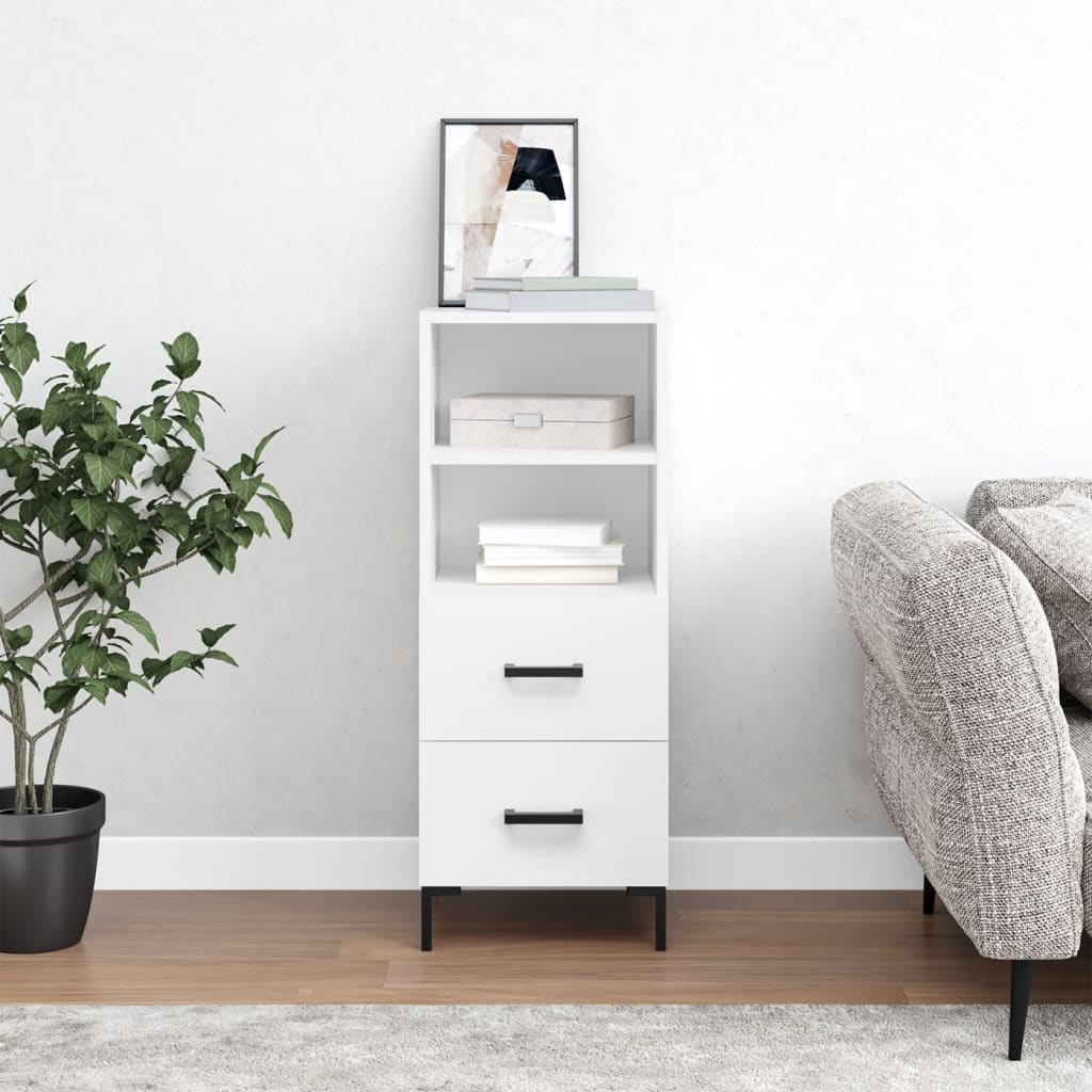 vidaXL Servantă, alb, 34,5x34x90 cm, lemn compozit vidaXL Servantă, alb, 34,5x34x90 cm, lemn compozit