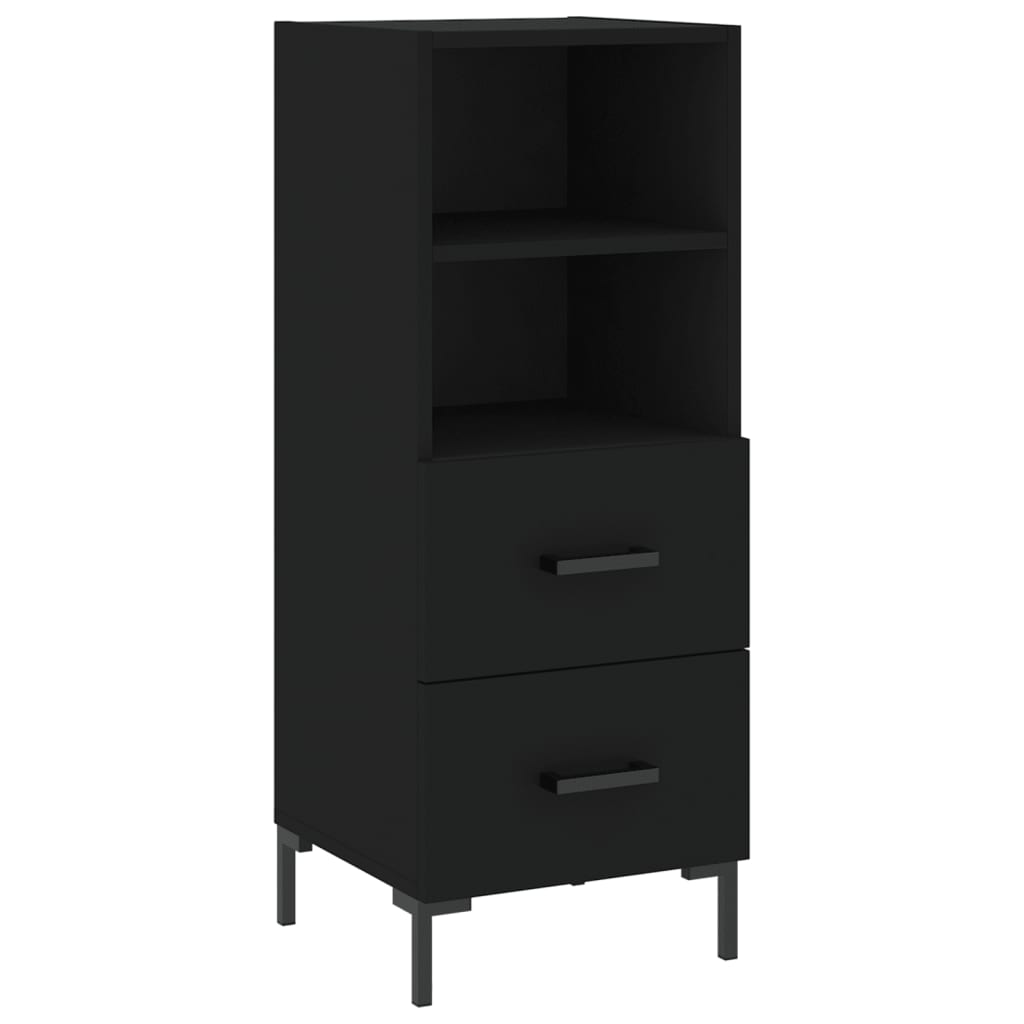 vidaXL Servantă, negru, 34,5x34x90 cm, lemn compozit