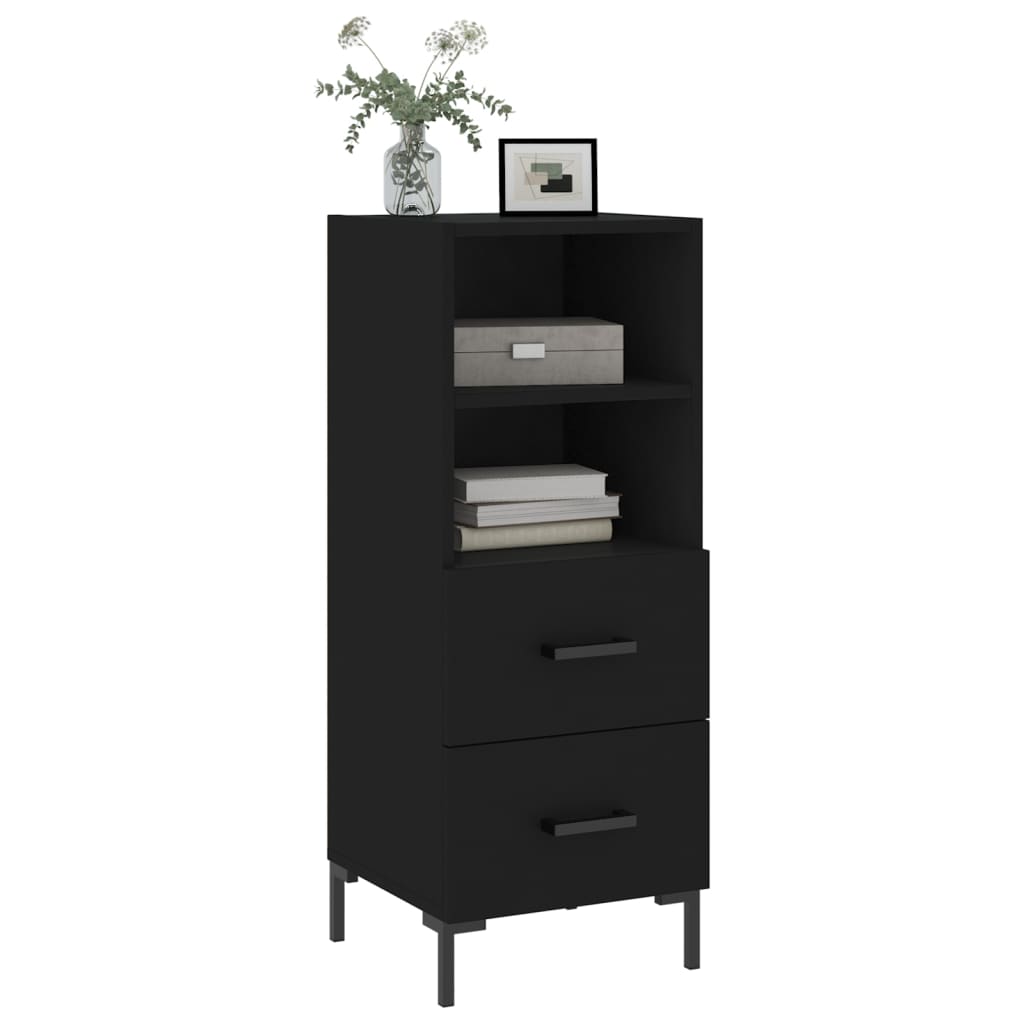 vidaXL Servantă, negru, 34,5x34x90 cm, lemn compozit