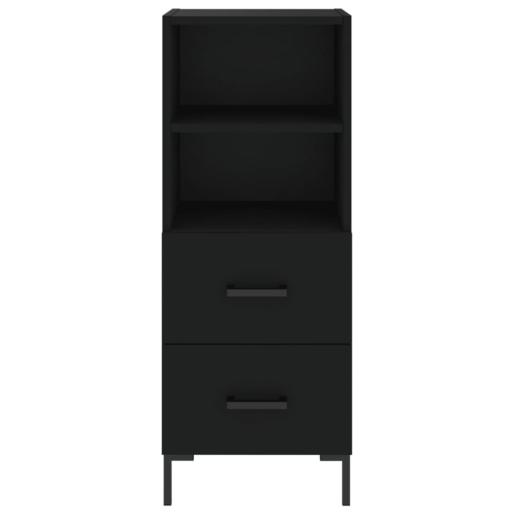 vidaXL Servantă, negru, 34,5x34x90 cm, lemn compozit