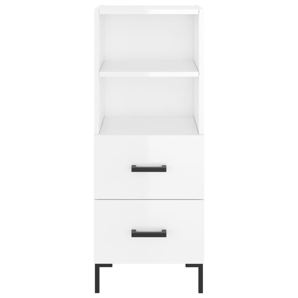 vidaXL Servantă, alb extralucios, 34,5x34x90 cm, lemn compozit vidaXL Servantă, alb extralucios, 34,5x34x90 cm, lemn compozit