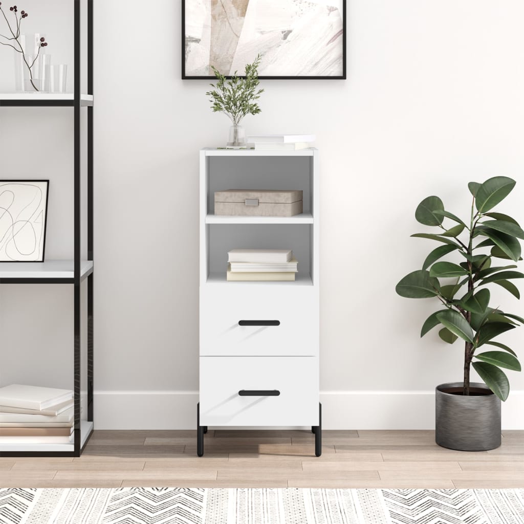 vidaXL Servantă, alb, 34,5x34x90 cm, lemn compozit vidaXL Servantă, alb, 34,5x34x90 cm, lemn compozit