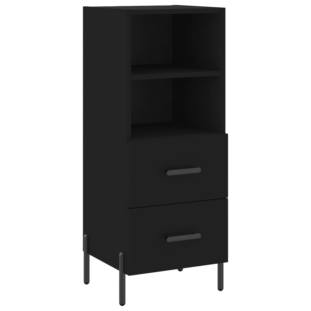 vidaXL Servantă, negru, 34,5x34x90 cm, lemn compozit vidaXL Servantă, negru, 34,5x34x90 cm, lemn compozit