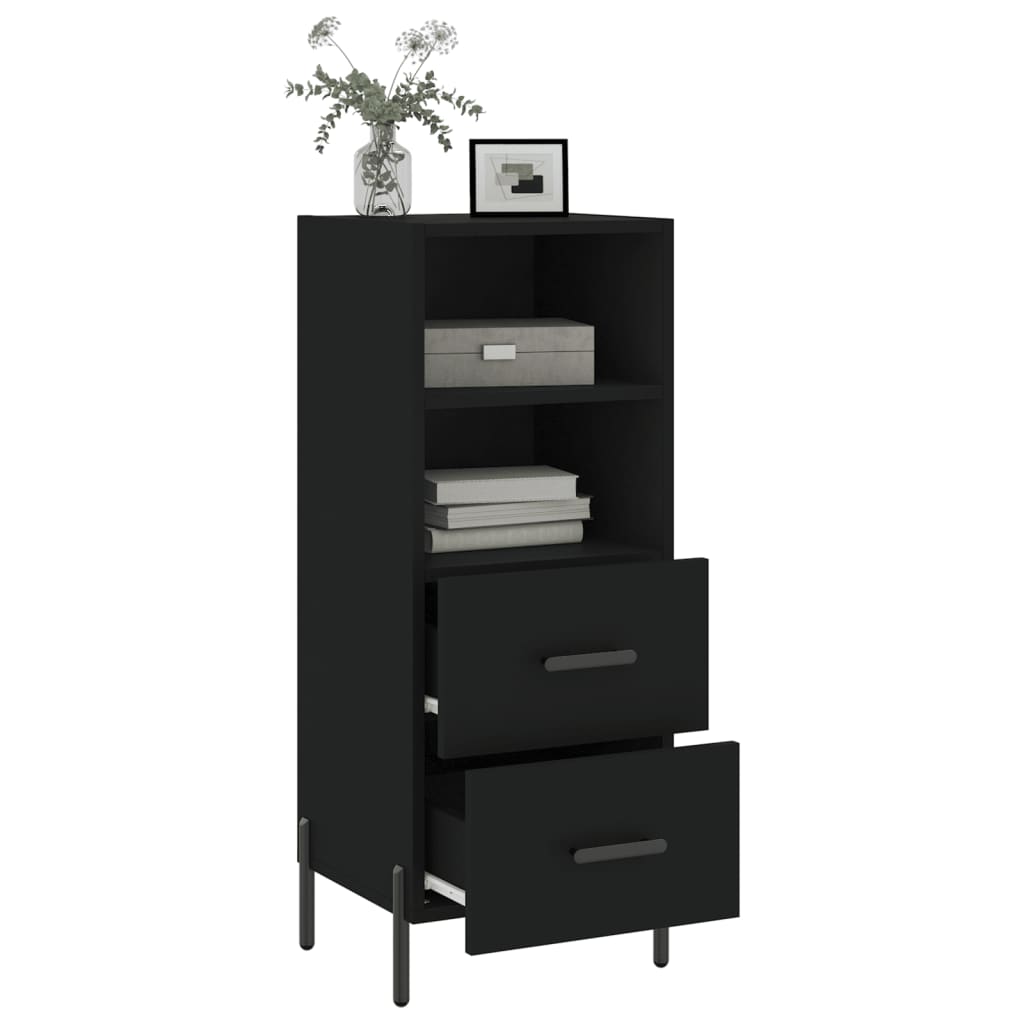 vidaXL Servantă, negru, 34,5x34x90 cm, lemn compozit vidaXL Servantă, negru, 34,5x34x90 cm, lemn compozit
