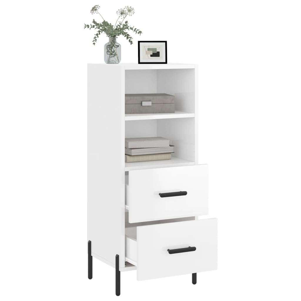 vidaXL Servantă, alb extralucios, 34,5x34x90 cm, lemn compozit vidaXL Servantă, alb extralucios, 34,5x34x90 cm, lemn compozit