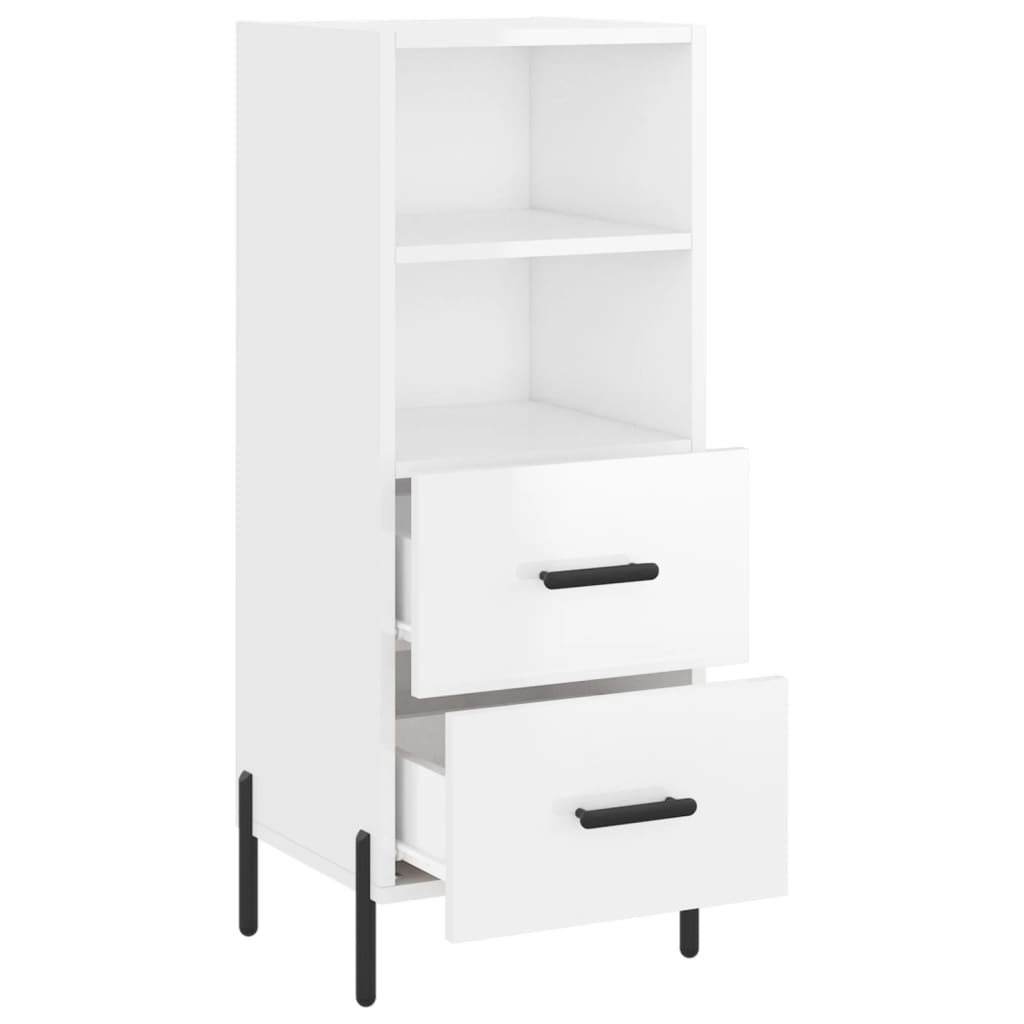 vidaXL Servantă, alb extralucios, 34,5x34x90 cm, lemn compozit vidaXL Servantă, alb extralucios, 34,5x34x90 cm, lemn compozit