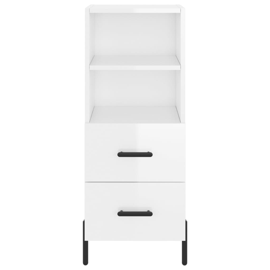 vidaXL Servantă, alb extralucios, 34,5x34x90 cm, lemn compozit vidaXL Servantă, alb extralucios, 34,5x34x90 cm, lemn compozit