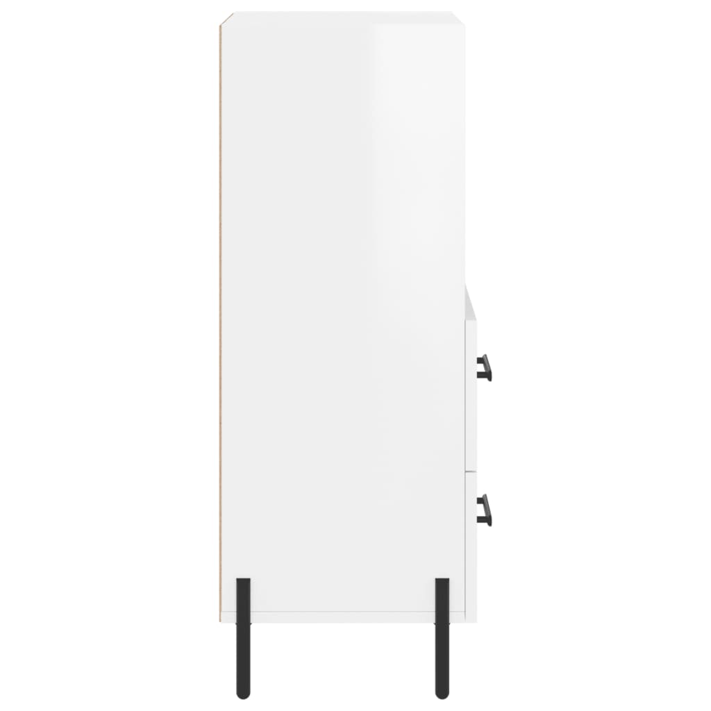 vidaXL Servantă, alb extralucios, 34,5x34x90 cm, lemn compozit vidaXL Servantă, alb extralucios, 34,5x34x90 cm, lemn compozit
