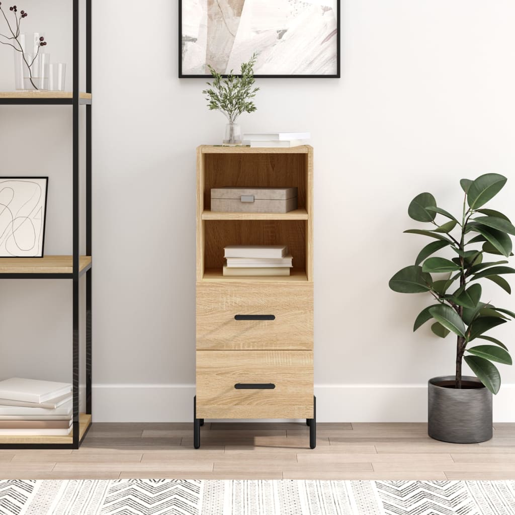 vidaXL Servantă, stejar sonoma, 34,5x34x90 cm, lemn compozit vidaXL Servantă, stejar sonoma, 34,5x34x90 cm, lemn compozit
