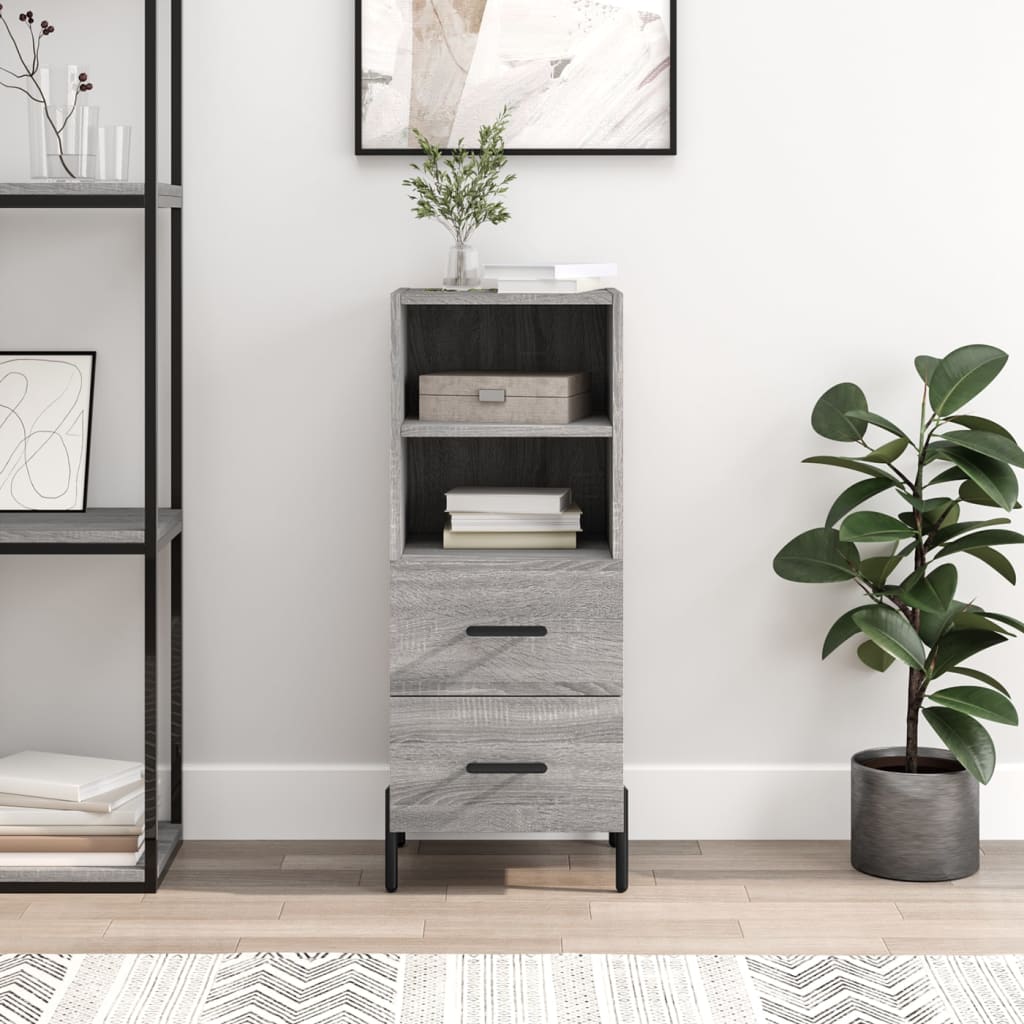vidaXL Servantă, gri sonoma, 34,5x34x90 cm, lemn compozit vidaXL Servantă, gri sonoma, 34,5x34x90 cm, lemn compozit