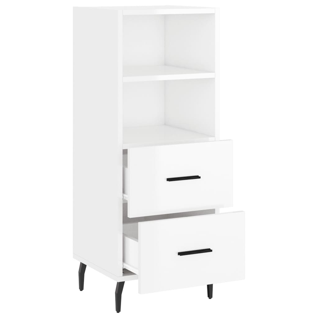 vidaXL Servantă, alb extralucios, 34,5x34x90 cm, lemn compozit vidaXL Servantă, alb extralucios, 34,5x34x90 cm, lemn compozit