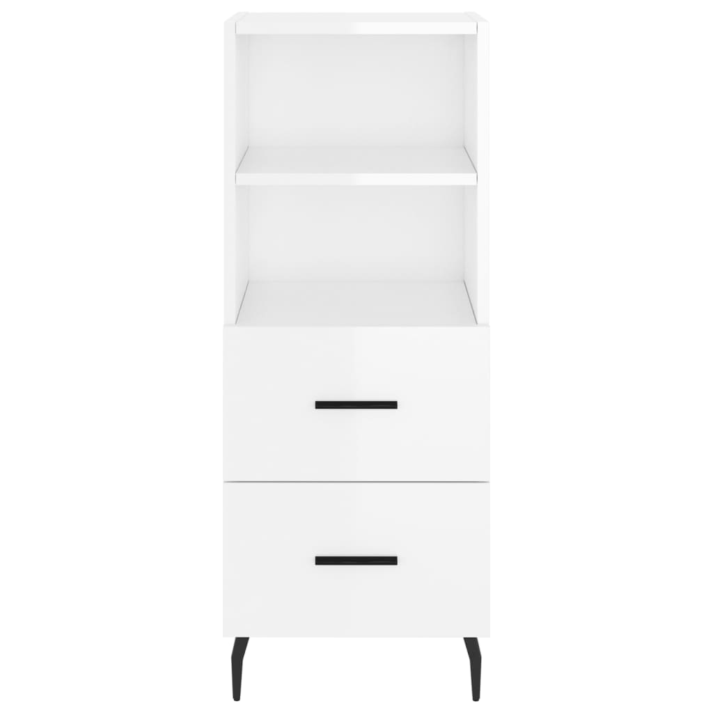vidaXL Servantă, alb extralucios, 34,5x34x90 cm, lemn compozit vidaXL Servantă, alb extralucios, 34,5x34x90 cm, lemn compozit