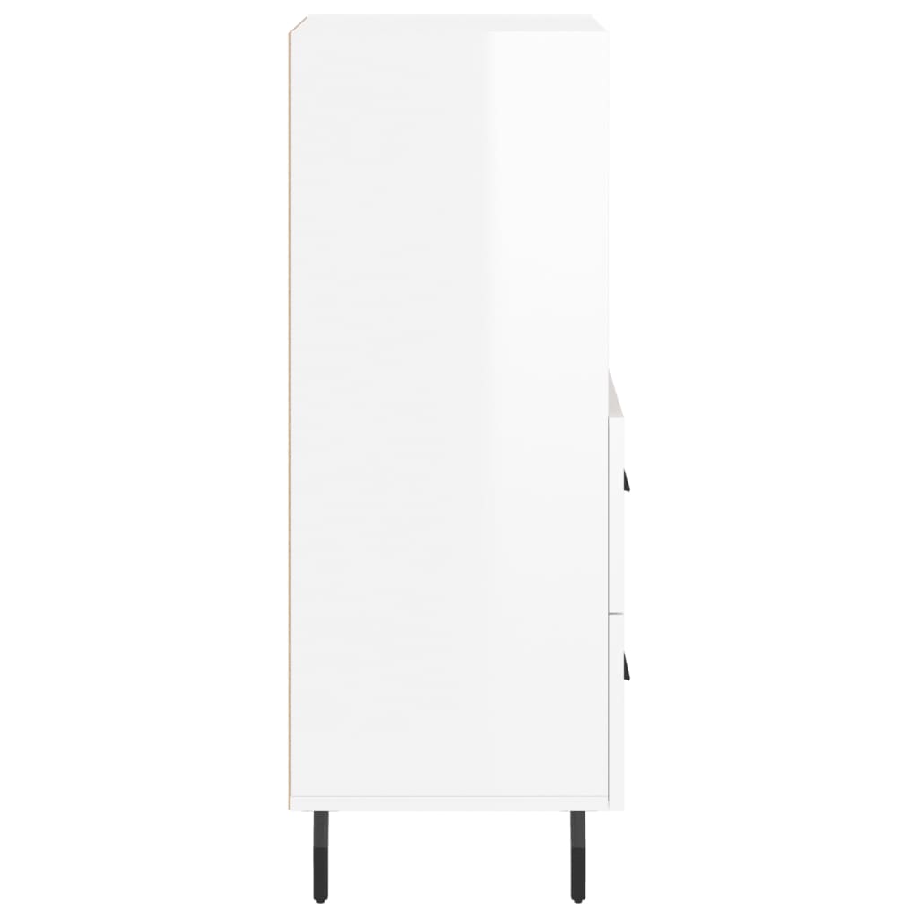 vidaXL Servantă, alb extralucios, 34,5x34x90 cm, lemn compozit vidaXL Servantă, alb extralucios, 34,5x34x90 cm, lemn compozit