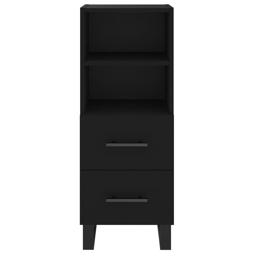 vidaXL Servantă, negru, 34,5x34x90 cm, lemn compozit