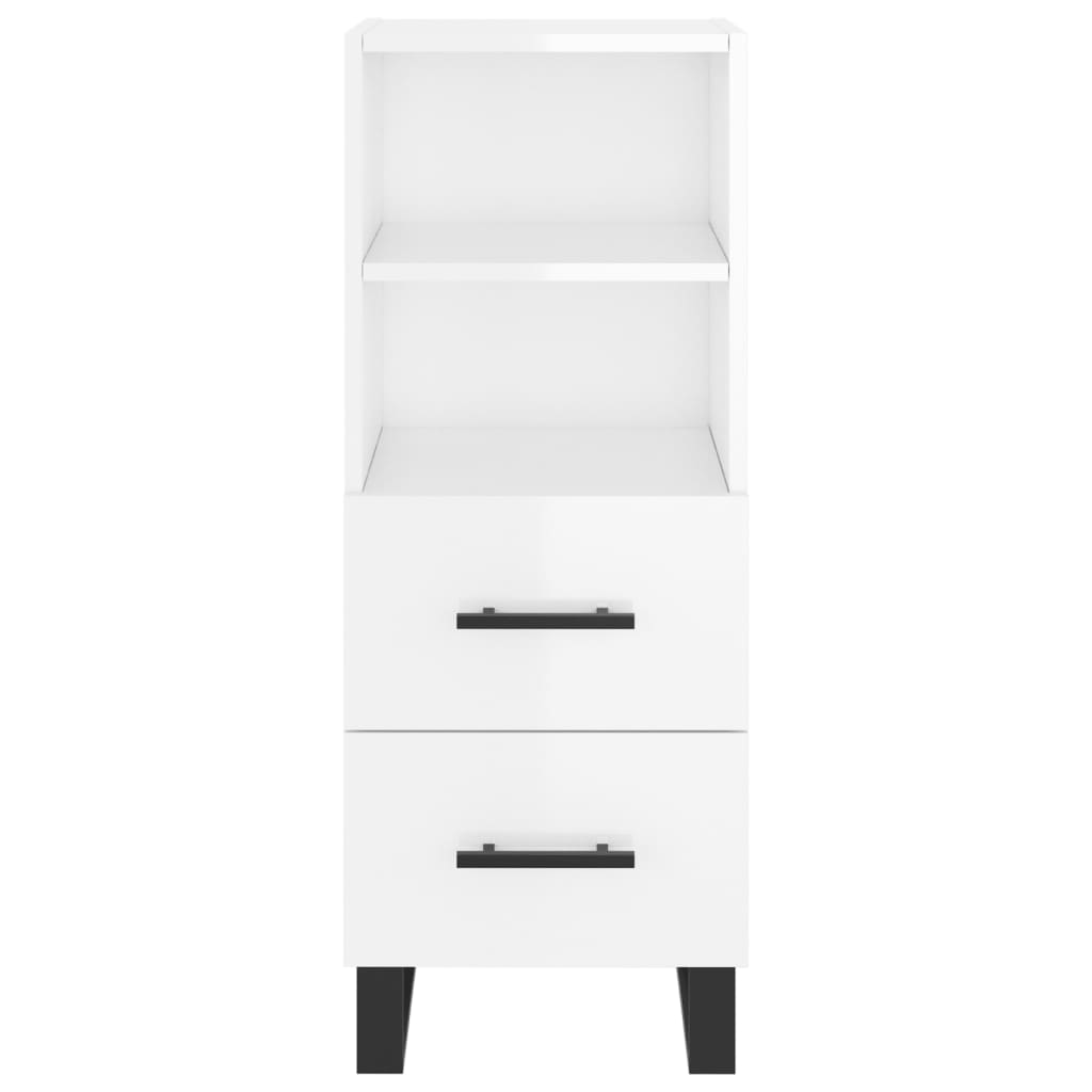 vidaXL Servantă, alb extralucios, 34,5x34x90 cm, lemn compozit