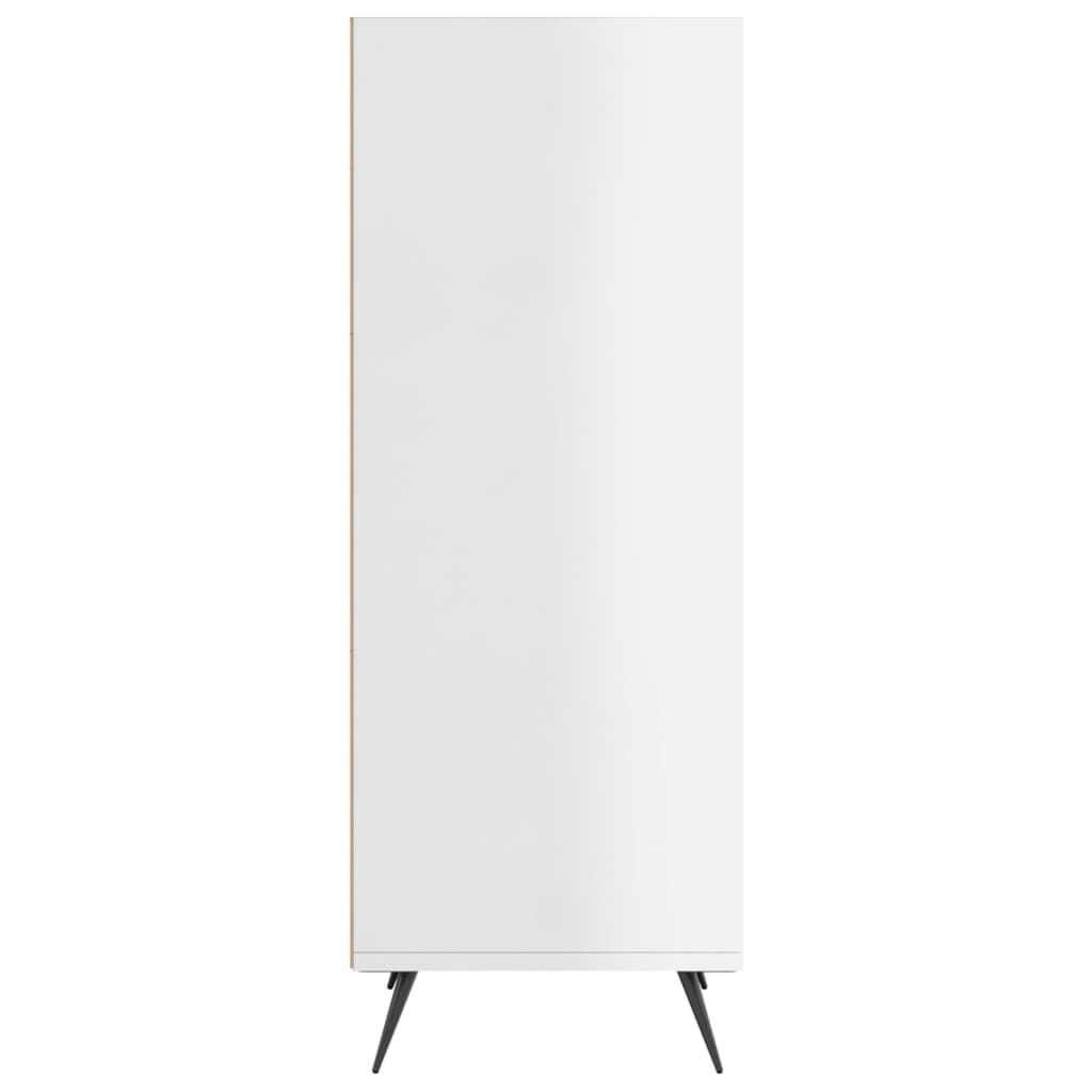 vidaXL Dulap cu rafturi, alb extralucios, 34,5x32,5x90cm lemn compozit