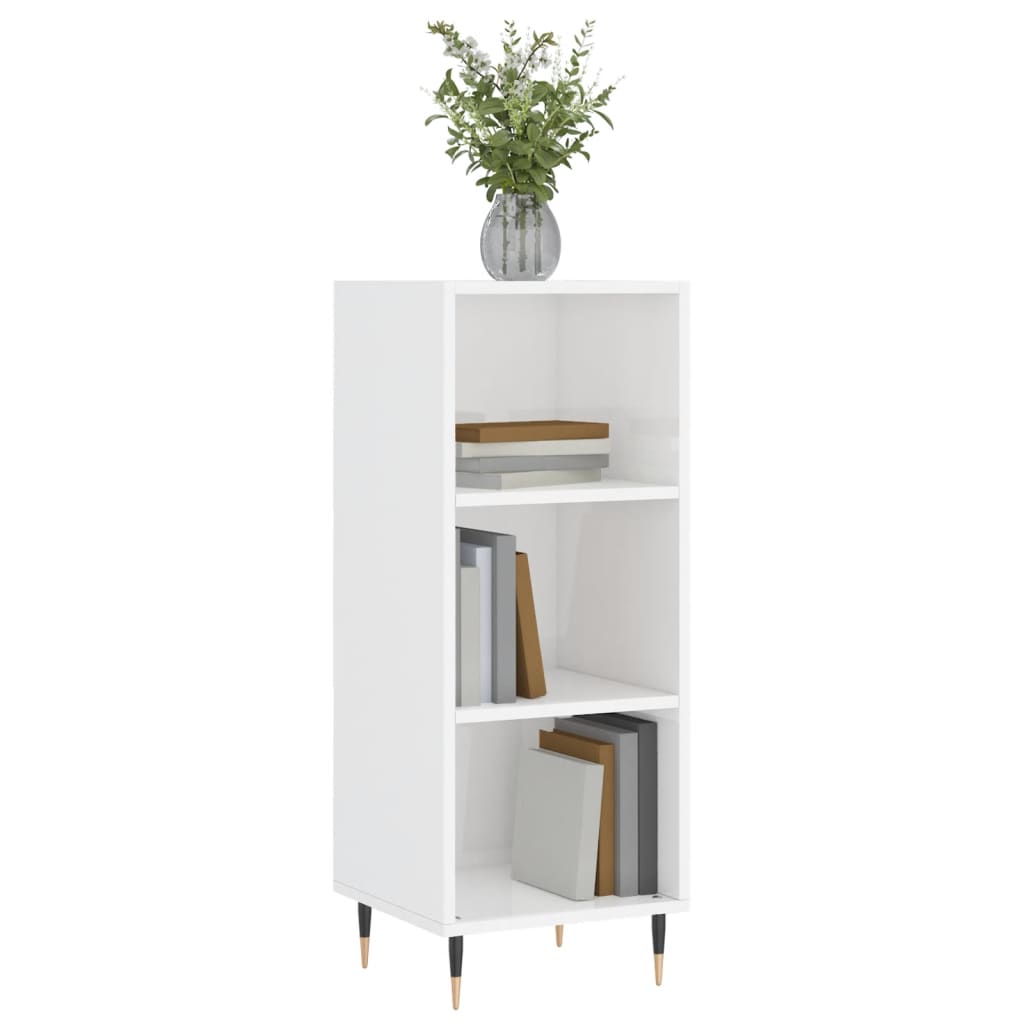 vidaXL Servantă, alb extralucios, 34,5x32,5x90 cm, lemn compozit