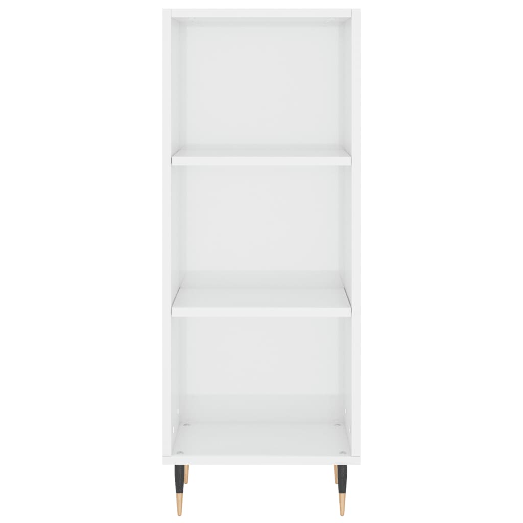 vidaXL Servantă, alb extralucios, 34,5x32,5x90 cm, lemn compozit
