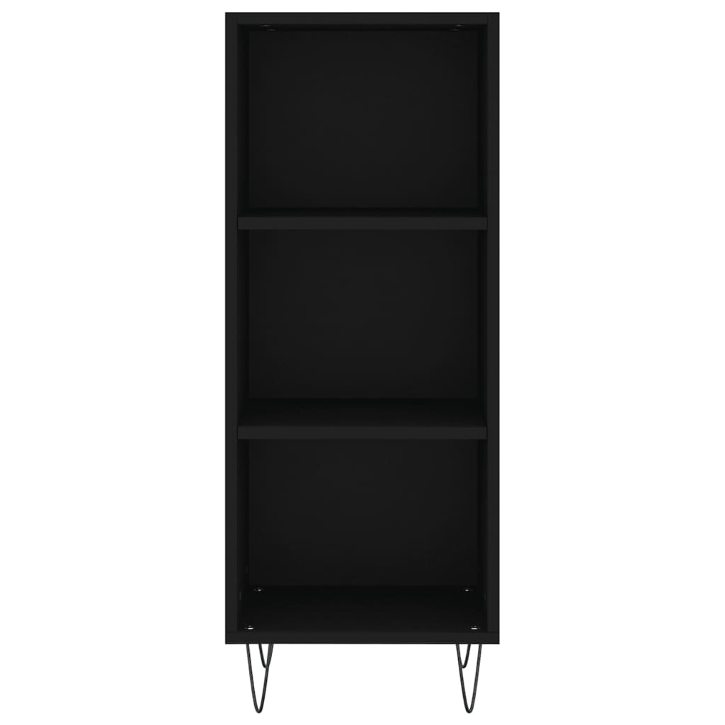 vidaXL Servantă, negru, 34,5x32,5x90 cm, lemn compozit