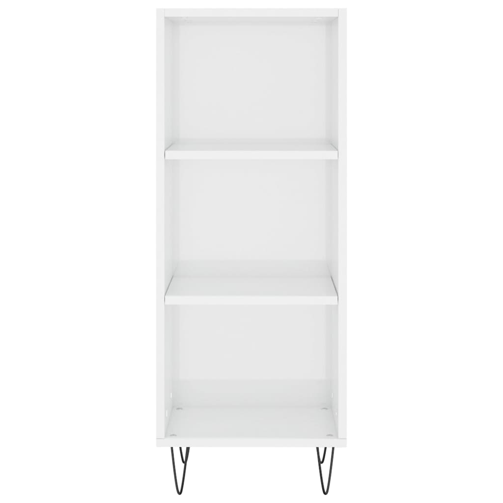 vidaXL Servantă, alb extralucios, 34,5x32,5x90 cm, lemn compozit