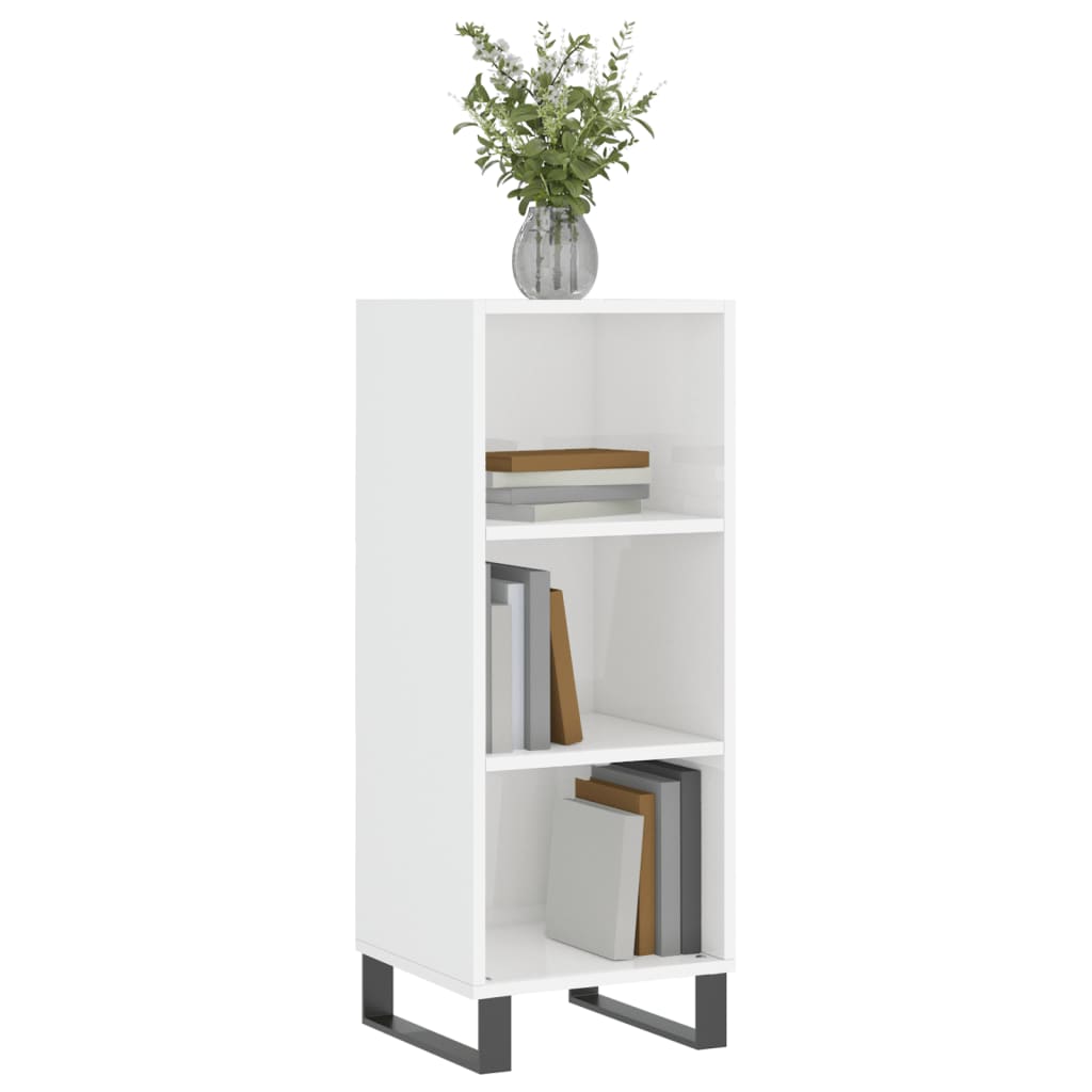 vidaXL Servantă, alb extralucios, 34,5x32,5x90 cm, lemn compozit vidaXL Servantă, alb extralucios, 34,5x32,5x90 cm, lemn compozit