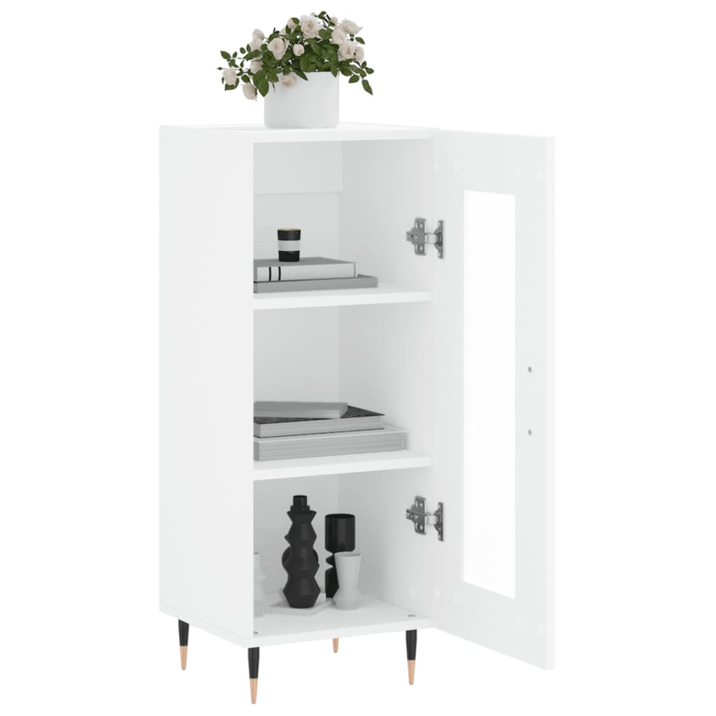 vidaXL Servantă, alb, 34,5x34x90 cm, lemn compozit vidaXL Servantă, alb, 34,5x34x90 cm, lemn compozit