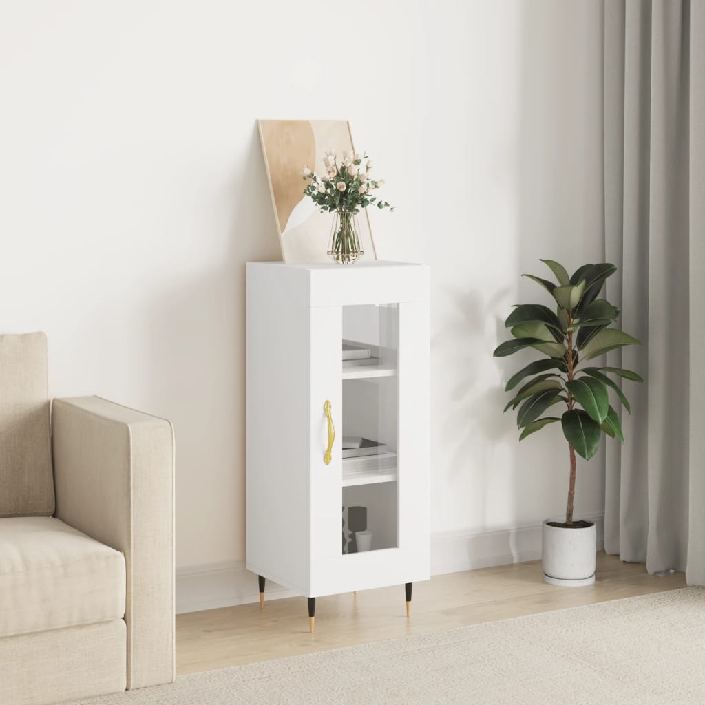 vidaXL Servantă, alb, 34,5x34x90 cm, lemn compozit vidaXL Servantă, alb, 34,5x34x90 cm, lemn compozit