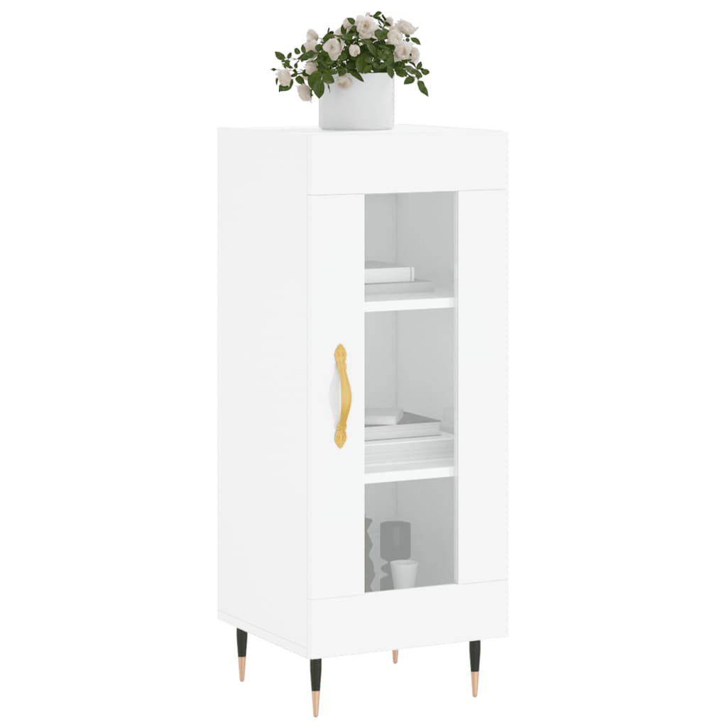 vidaXL Servantă, alb extralucios, 34,5x34x90 cm, lemn compozit vidaXL Servantă, alb extralucios, 34,5x34x90 cm, lemn compozit