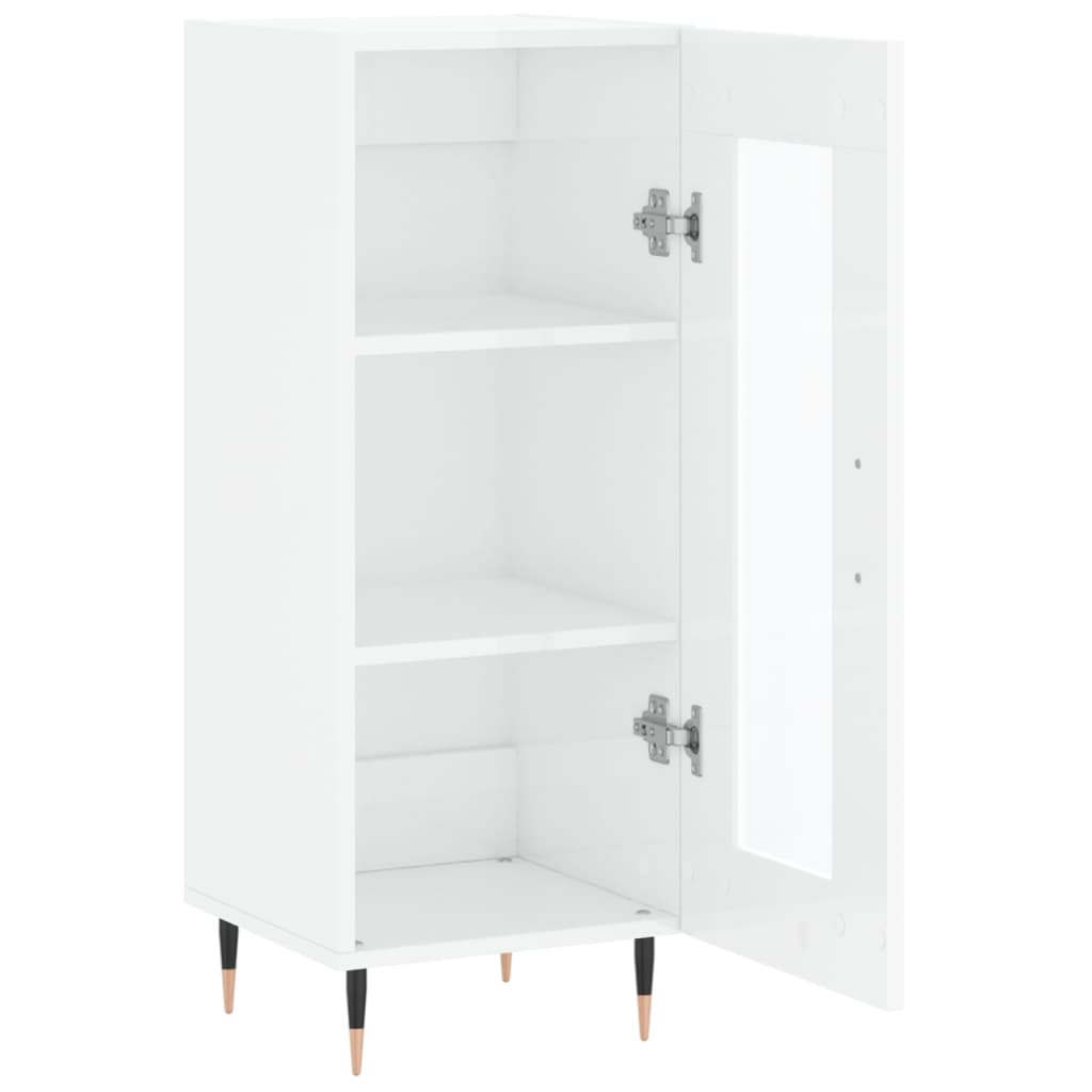 vidaXL Servantă, alb extralucios, 34,5x34x90 cm, lemn compozit vidaXL Servantă, alb extralucios, 34,5x34x90 cm, lemn compozit