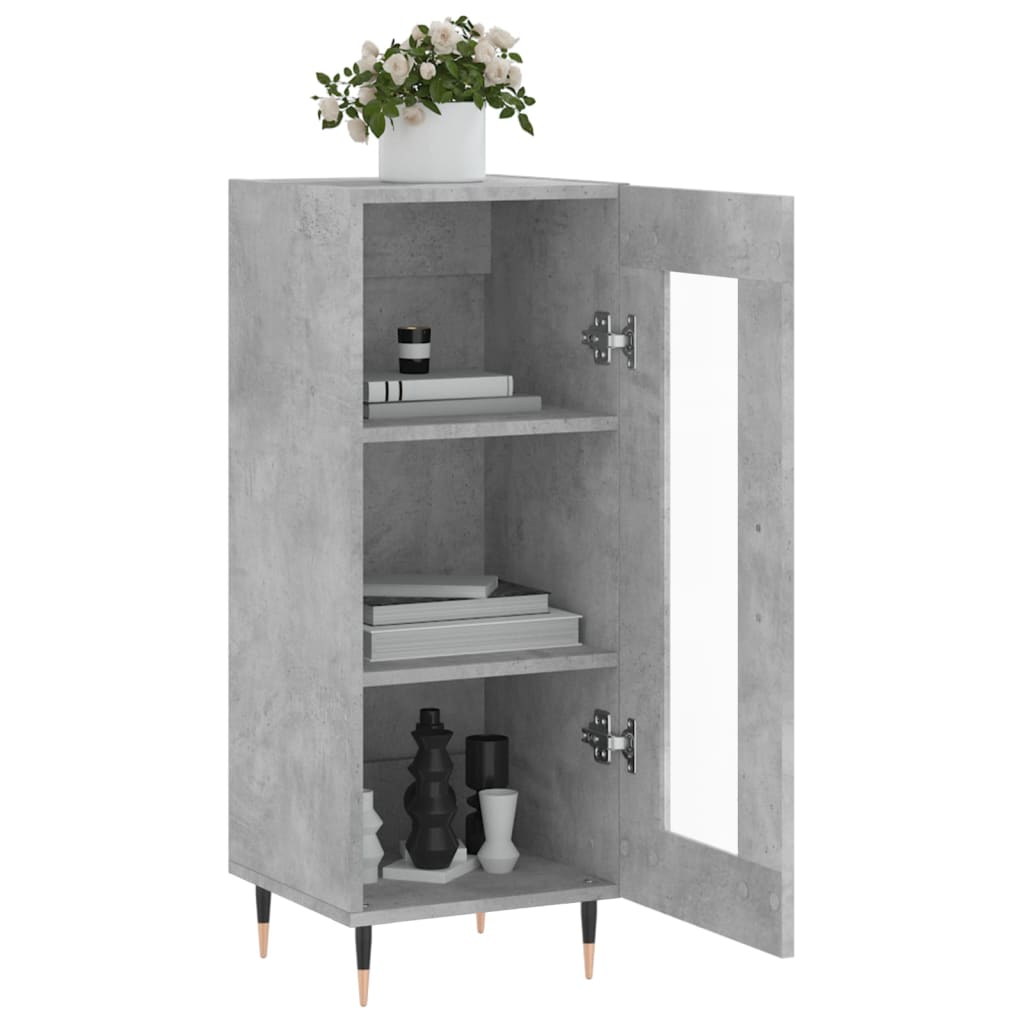 vidaXL Servantă, gri beton, 34,5x34x90 cm, lemn compozit vidaXL Servantă, gri beton, 34,5x34x90 cm, lemn compozit