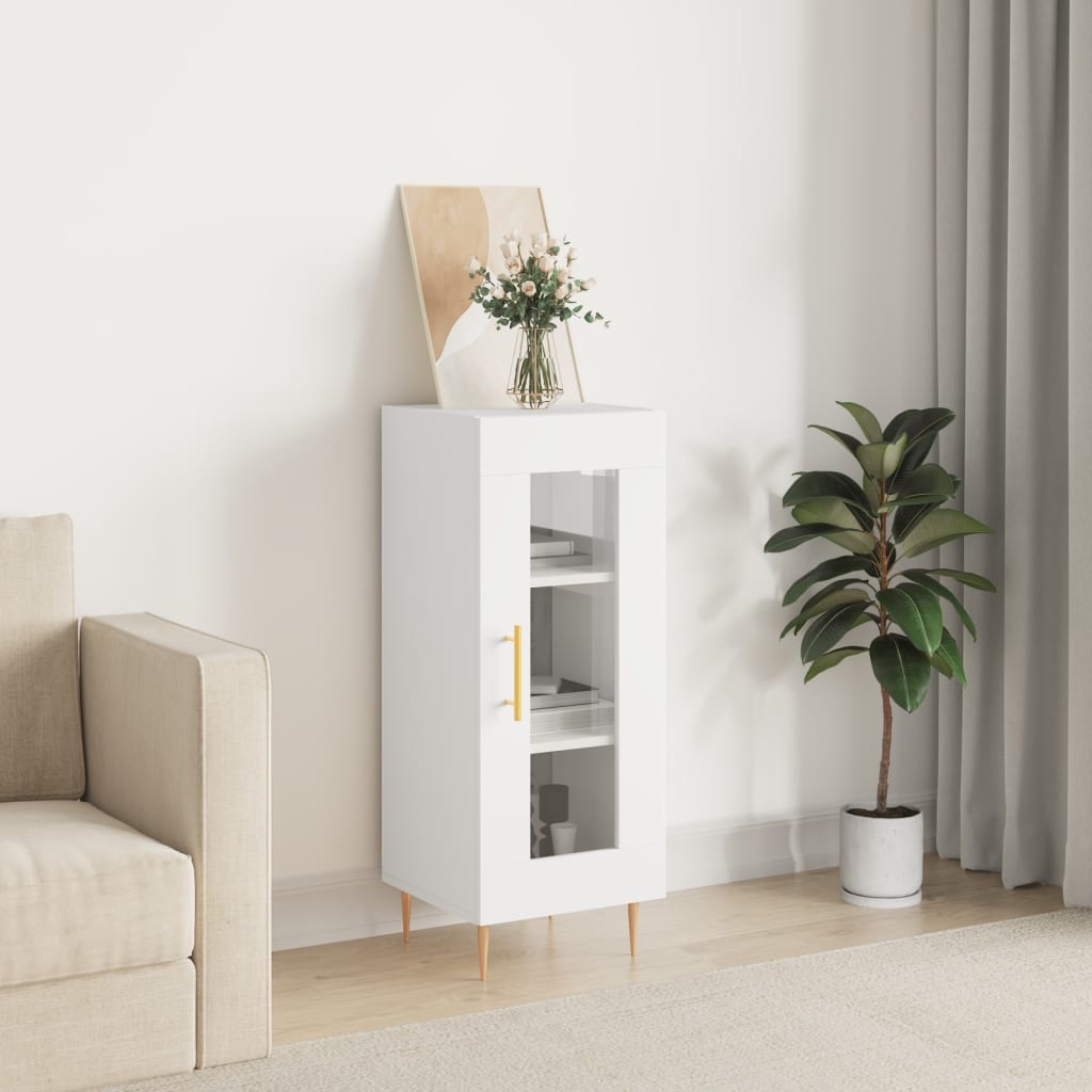 vidaXL Servantă, alb, 34,5x34x90 cm, lemn compozit vidaXL Servantă, alb, 34,5x34x90 cm, lemn compozit