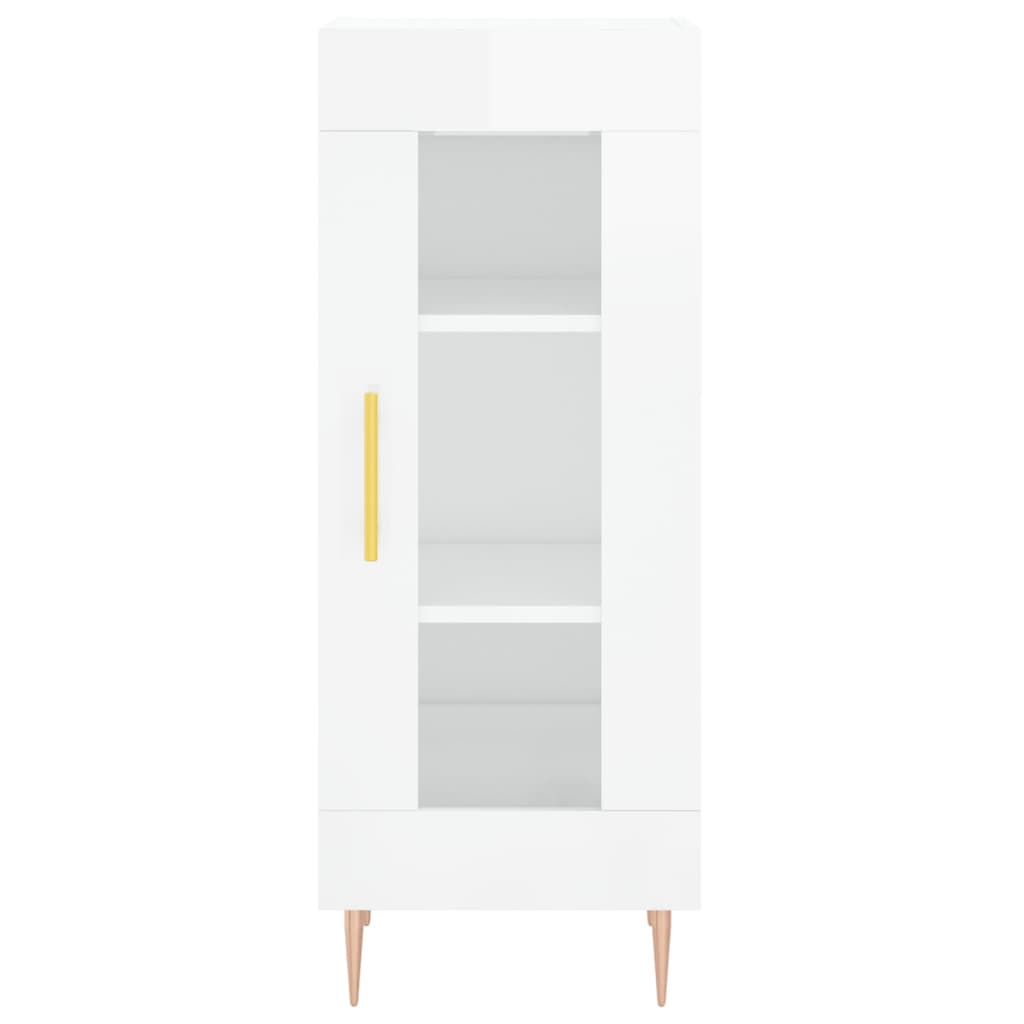 vidaXL Servantă, alb extralucios, 34,5x34x90 cm, lemn compozit