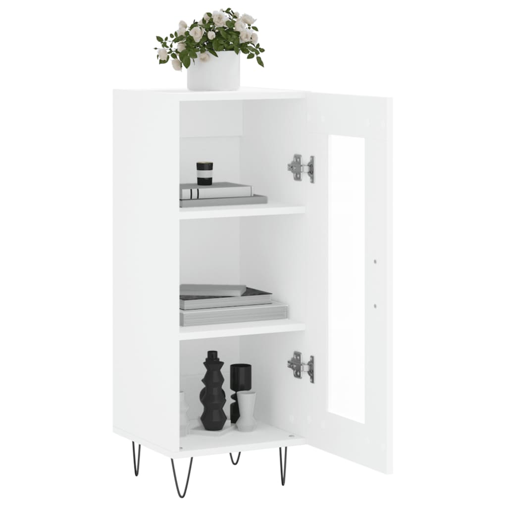 vidaXL Servantă, alb, 34,5x34x90 cm, lemn compozit vidaXL Servantă, alb, 34,5x34x90 cm, lemn compozit