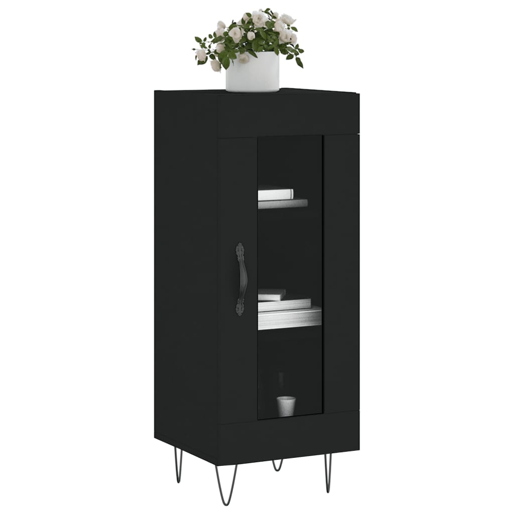 vidaXL Servantă, negru, 34,5x34x90 cm, lemn compozit vidaXL Servantă, negru, 34,5x34x90 cm, lemn compozit