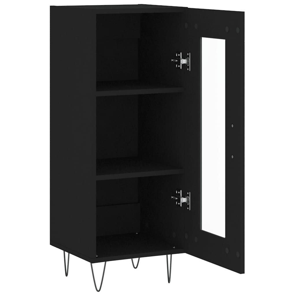 vidaXL Servantă, negru, 34,5x34x90 cm, lemn compozit vidaXL Servantă, negru, 34,5x34x90 cm, lemn compozit