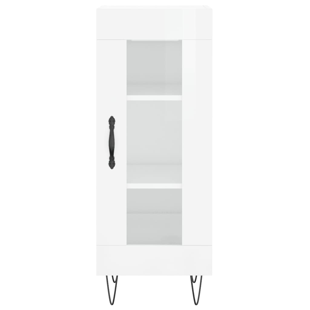 vidaXL Servantă, alb extralucios, 34,5x34x90 cm, lemn compozit
