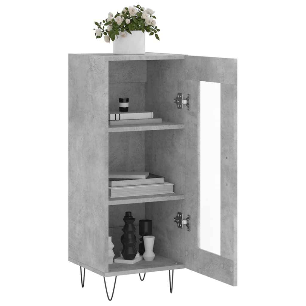 vidaXL Servantă, gri beton, 34,5x34x90 cm, lemn compozit vidaXL Servantă, gri beton, 34,5x34x90 cm, lemn compozit